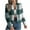 Green, variant on Women's Plaid Jacket Green Winter Long-sleeved Casual Hoodless Coats L