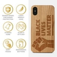 thumbnail image 4 of Case Yard Wooden Case Outside Soft TPU Silicone Slim Fit Shockproof Wood Protective Phone Cover for Girls Boys Men and Women Supports Wireless Charging Black Lives Matter Design case for iPhone-XS-Max, 4 of 7