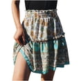 thumbnail image 1 of Falda corta con volantes de playa con estampado floral de cintura alta vintage informal de verano para mujer Wmkox8yi  FGJ1438, 1 of 6