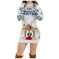 thumbnail image 2 of Merry Christmas Sweater Dress for Women 2025 Long Sleeve Turtleneck Reindeer Xmas Pullover Sweater Jumper Tops, 2 of 8