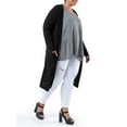 thumbnail image 3 of Wright's Women's Plus Size Long Sleeve Open Front Pocket Jersey Duster Cardigan, 1X-5X, 3 of 7