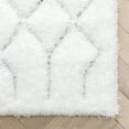 thumbnail image 3 of Well Woven Waina Ivory & Thick & Soft Geometric Shag Area Rug 5x7 (5'3" x 7'3"), 3 of 8