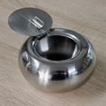 thumbnail image 2 of Noble ashtray for outside and inside Stainless steel ashtray with lid Ashtray with cigarette holder Wind ashtray with hinged lid Wind ashtray solid (2 pieces), 2 of 6