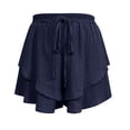 thumbnail image 5 of Krdevn Women's Pleated Wide Leg Shorts Summer Elastic Waist Casual Loose Fit High Waist Shorts Lightweight Breathable Pockets Beach Vacation Stretch,Size XL, 5 of 5
