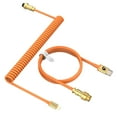 thumbnail image 5 of MAMBASNAKE C02 Coiled Keyboard Cable, Pro Custom USB-C Cable for Mechanical Keyboard, Double-Sleeved TPU Spring Cable for Gaming Keyboard, Type-C to USB-A, Detachable Gold Aviation Connector - Orange, 5 of 5