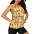 thumbnail image 2 of Xecao Sea and Sand print women's scoop neck, loose-fit workout tank tops for the gym., 2 of 9