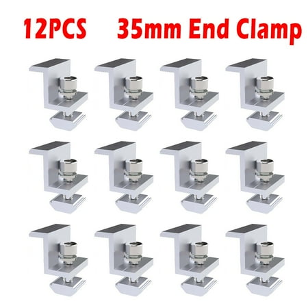 

Solar End Clamp Adjustable Solar Panel Bracket Clamp Wide Photovoltaic Support 12pcs 35mm