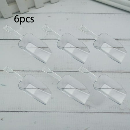 

FANJIE 6Pcs Mini Plastic Ice Scoops Ice Scoopers Ice Shovel for Birthday Party Dessert Transparent