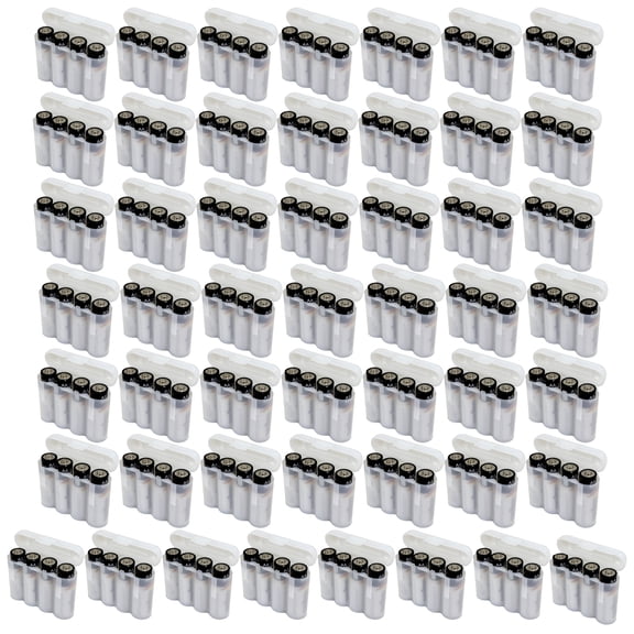AA AAA CR123A Battery Holder Storage Case 50 Cases White