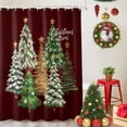 thumbnail image 5 of Shower Curtains for Bathroom-36"x72",Merry Christmas Trees Stars Waterproof Bath Curtain Grommet Shower Curtain Set with Hooks,, 5 of 9