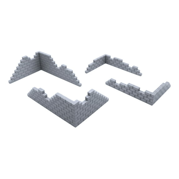 Brick Walls, Terrain Scenery for Tabletop 28mm Miniatures Wargame, 3D Printed and Paintable, EnderToys