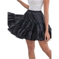 thumbnail image 4 of INSPIRE CHIC Women's Length Crinoline Prom Evening Wedding Dress Petticoats Underskirt Tutu Half Slips S Black 50cm, 4 of 5
