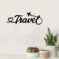 thumbnail image 3 of Vintage Metal Wall Art "Travel" - Elegant Script with Airplane, Black Iron, Weather-Resistant for Indoor & Outdoor, Farmhouse & Minimalist Decor, Ideal Gift for Travel Lover, 3 of 6
