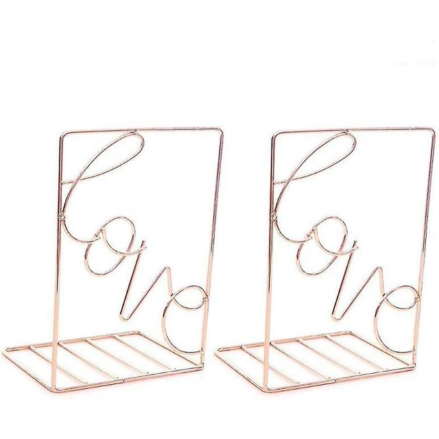 1 Pair Creative Bookstands Minimalist Style Bookends Metal Adjustable Bookends Decorative