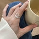 thumbnail image 5 of Anillo vintage, anillo de plata, anillo abierto en capas, anillo apilable retro, anillo ajustable, joyería para mujeres y niñas, anillo muy personal, punk gótico, 5 of 7