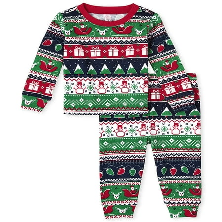 

The Children s Place Baby and Toddler Holiday 2 Piece Snug Fit Cotton Pajamas Xmas Fairisle 5T