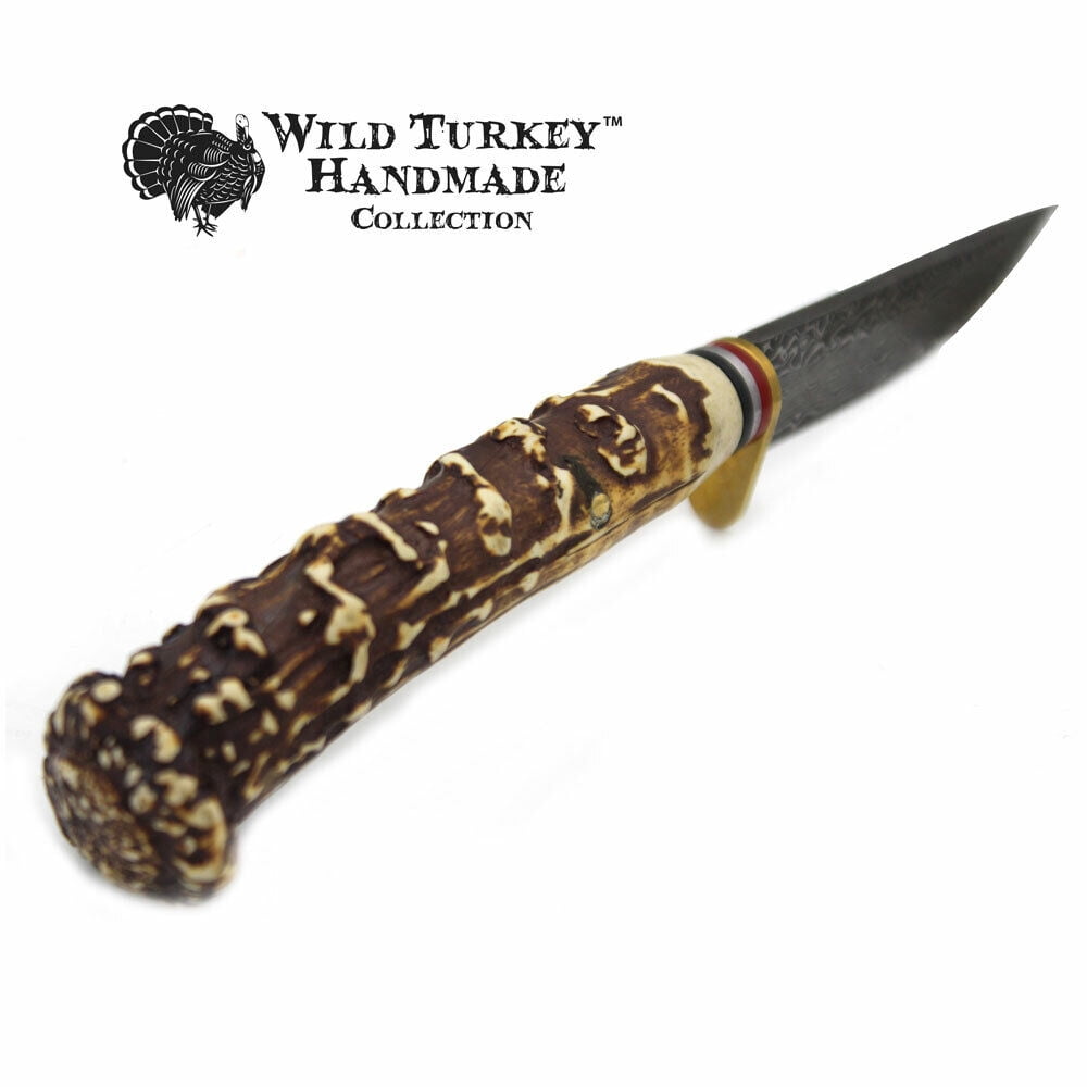 Wild Turkey Handmade Collection Fixed Blade Faux Handle Hunting Knife w/Sheath