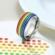 thumbnail image 5 of Anillo de acero inoxidable esmaltado de 8 mm con diseño de arcoíris LGBT para hombres y mujeres, ideal para lesbianas y gays. Tamaño de EE. UU. 10 199 mm, 5 of 9