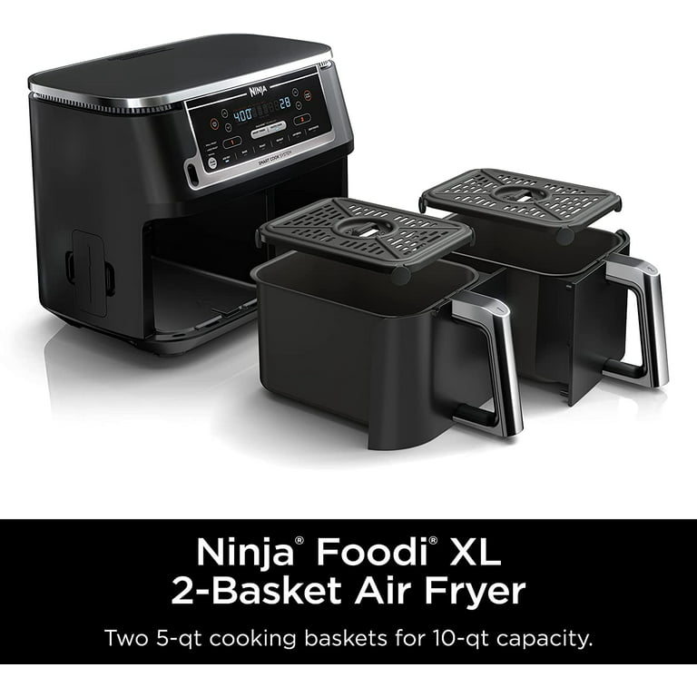 Ninja DZ550 Foodi 10 Quart 6 In 1 DualZone Smart XL Air Fryer w 2