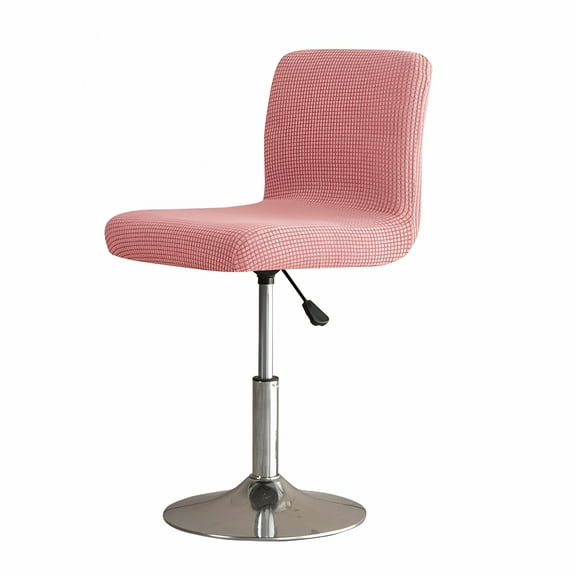 LAMIRO Rotating Bar Chair Cover Barstool Corn Grain Velvet High Stool Cover (pink)