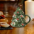 thumbnail image 4 of Christmas Tree Ceramic Mug 11oz, Holiday Themed Coffee Cup with Ergonomic Handle for Hot Cocoa & Home Decor, 4 of 6