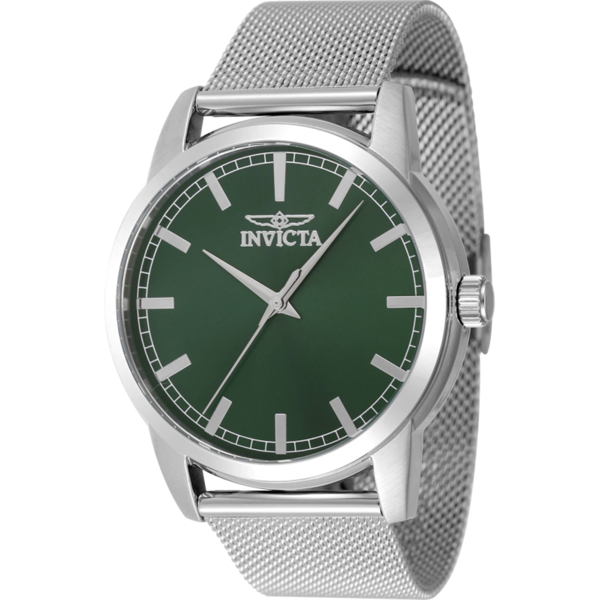 Invicta 48329 Men's Speedway Green Dial Silver Bracelet Watch