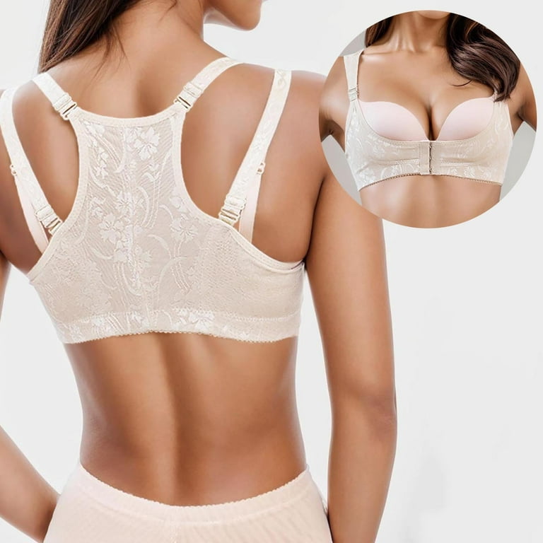 Women's Basic Bras Mash Lifting X Shaped Corset Back Front Buckle Fashion  Everyday Bralette Ultra-Thin Breathable Brasiere Stretch Bra