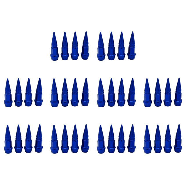 Tapas Vástago Válvula Con Púas Tuercas Aluminio para La Mayoría Los Vehículos () Azul