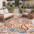thumbnail image 4 of SAFAVIEH Cabana Allycia Paisley Indoor/Outdoor Area Rug, Cream/Navy, 10' x 14', 4 of 14