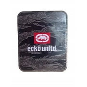 Ecko Unltd. World Famous Rhino Adult Men Genuine Leather Black Wallets - Gift Boxed Keepsake Metal Box, Bi-Fold Wallet (Embossed Small Black Rhino)