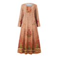 thumbnail image 4 of JUNWELL Robes Grande Taille pour Femmes Robes d'Été Imprimées Manches Longues Col Rond Robes avec Poche jusqu'à 65 % de Réduction, 4 of 5