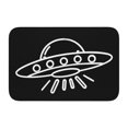 thumbnail image 1 of Alfombra de baño antideslizante súper suave transparente con diseño de nave espacial extraterrestre OVNI para baño, cocina, dormitorio, hogar, 15,75 x 23,62 pulgadas, 1 of 6