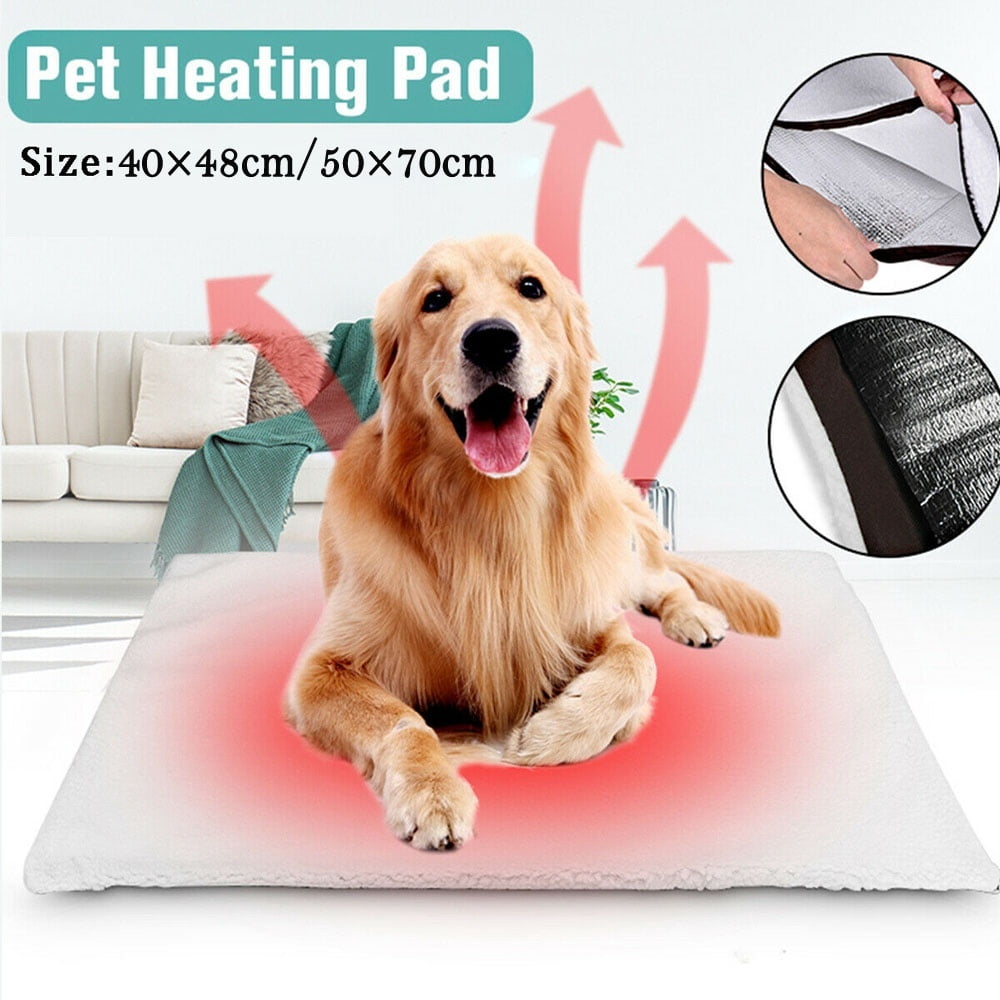 Honganda Large Self Heating Dog Bed Mat Soft Warm Pet Cat Rug Thermal Washable Pad White