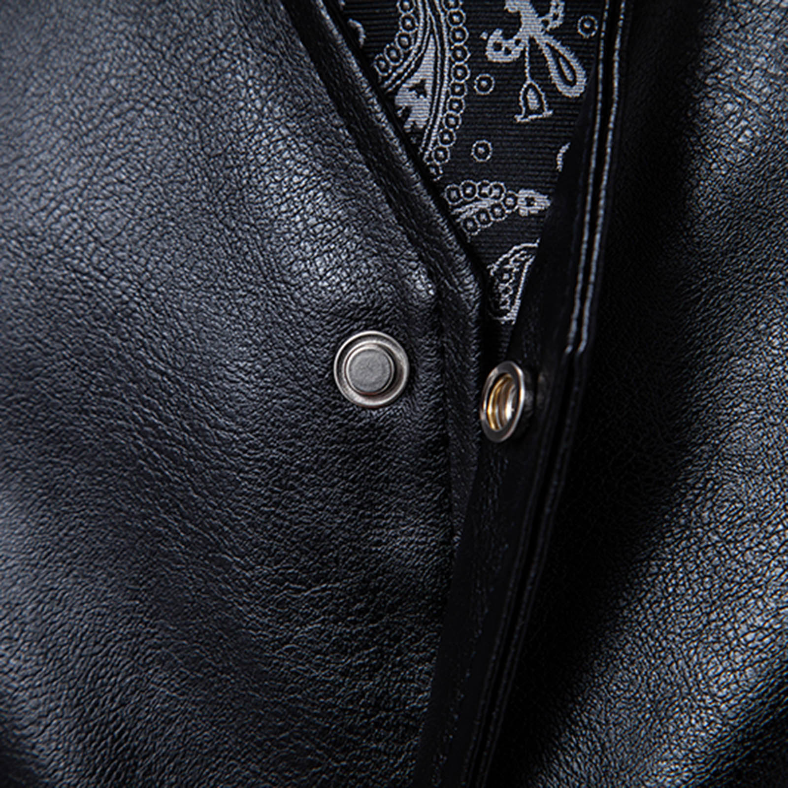 Men's Leather Motorcycle Vest Suit Sleeveless Retro V-Neck Waistcoat ...