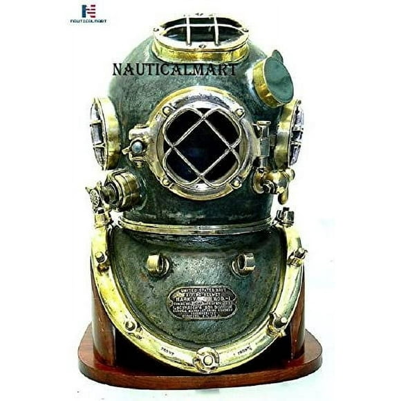 NauticalMart Schrader's Antique Deep Sea U S Navy Mark V Diving Divers Helmet