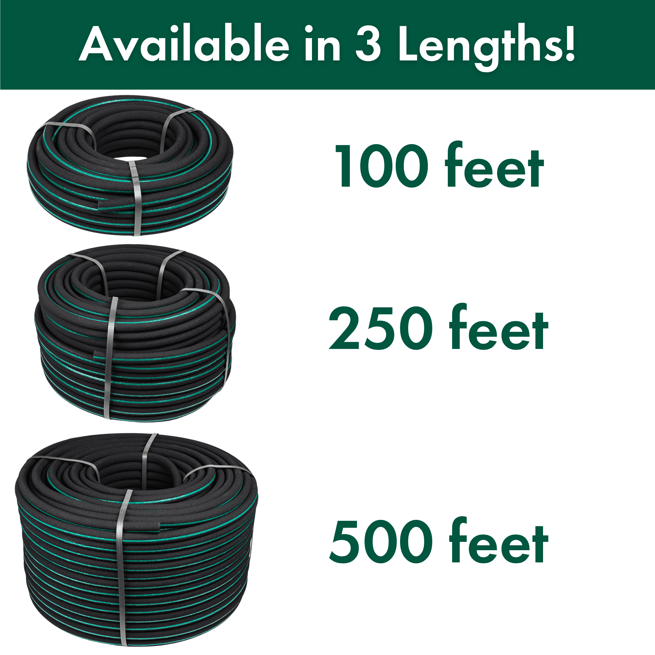 Eaton Brothers 100 ft 5/8 in. Recycled Rubber Bulk Soaker Hose – Durable Garden Hose for Beds, Lawns & Plants