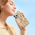 thumbnail image 4 of for iPhone 14 Plus Bling Case,3D Cute Diamond Glitter Sparkle Crystal Rhinestone Women Girls Pumpkin Car Love Pendant Clear Bumper Protective Cover for iPhone 14 Plus 6.7 inch,Gold, 4 of 9