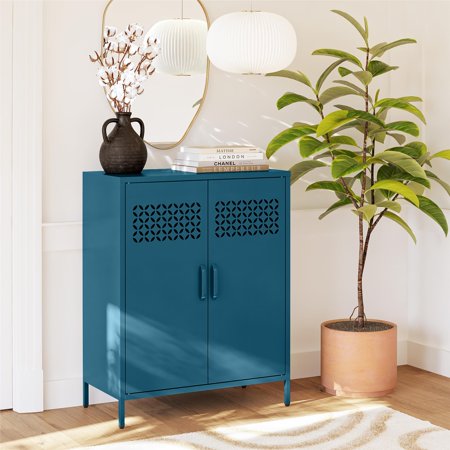 Mr. Kate Annie Short Metal 2 Door Cabinet  Deep Blue Ocean