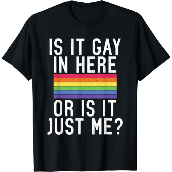 Is it Gay in here or is it just me Bisexual Gay Pride T-Shirt