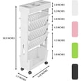 thumbnail image 2 of 5 Tier Rolling Utility Cart Multi-Functional Movable Storage Book Shelves with Lockable Casters for Study Office Kitchen Classroom, White, 2 of 9