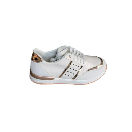 

Wazshop Ladies Sneakers Breathable Running Shoe Casual Athletic Shoes Non-Slip Sport Trainers Women Flats Lace Up Lightweight White 7.5