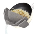 thumbnail image 1 of Colador con clip YEVIOR para ollas, sartén, pasta, comida, color gris, 1 of 6