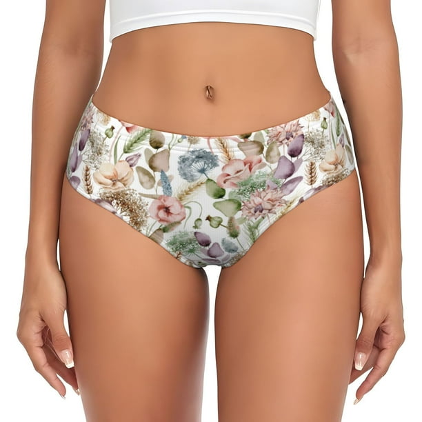 Fotbe Floral Calzones Estampados para Mujer – Ropa Interior de Algodón, Cómoda, Suave y Elástica-Medium