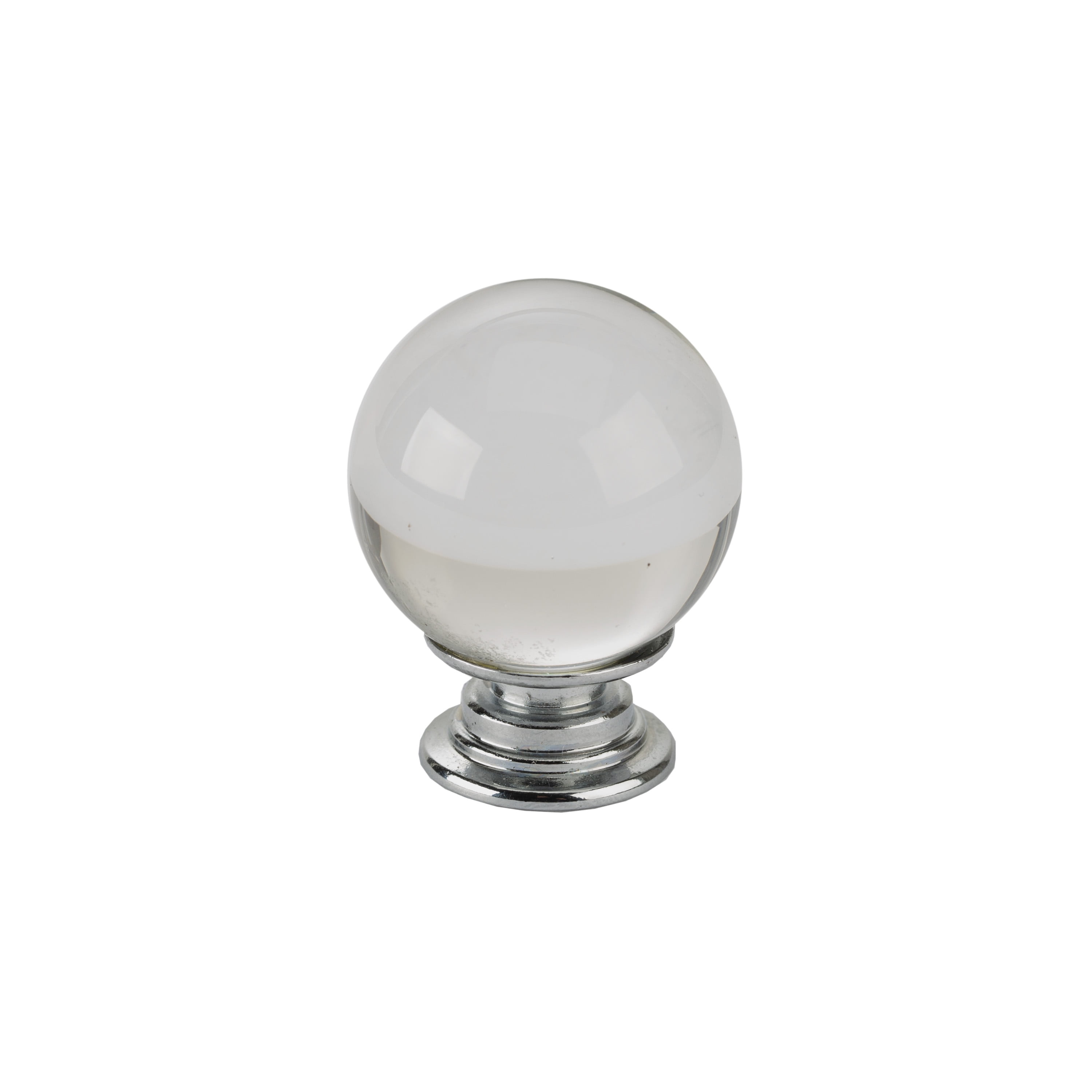 Better Homes & Gardens 1-3/16' (30mm) Clear Glass Knob, Chrome, 2 Pack