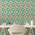 thumbnail image 2 of Ambesonne Peach Peel & Stick Wallpaper for Home, Fruits with Slices Fun Summer, 13"x36", Seafoam Green Salmon, 2 of 5