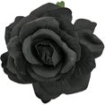 thumbnail image 3 of 4 Piezas de Tela Rosa Flor Rosa Horquilla Rosa Broche Mexicano Flor de Pelo Pin Tocado Accesorios para el Cabello para Mujeres Niñas Halloween Festival Boda Fiesta (Negro), 3 of 5