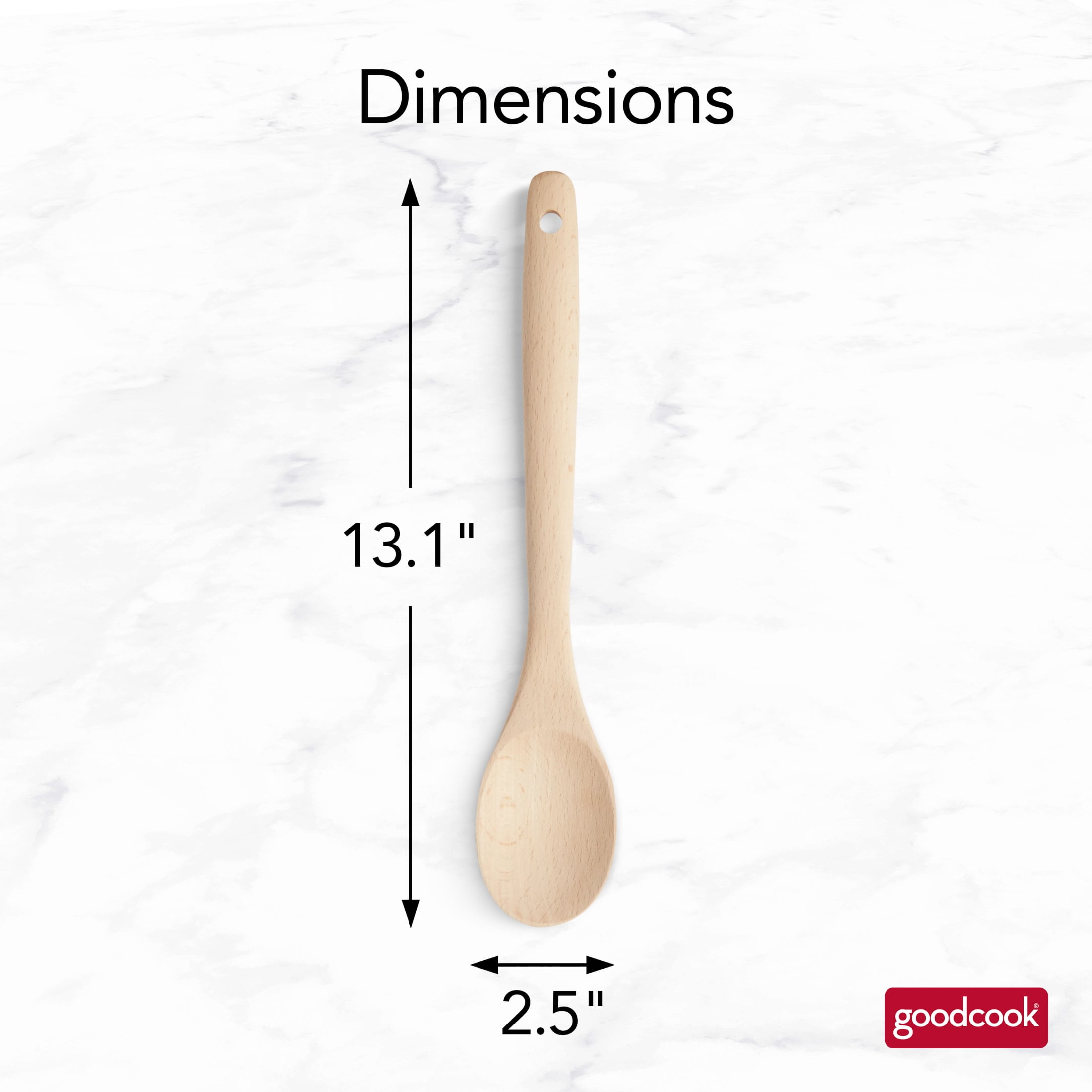 (4 pack) GoodCook Pro 13-Inch Wooden Basting Spoon for Stirring, Mixing, and Basting
