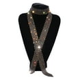 thumbnail image 3 of Opvise Men Rhinestone Tie Long Adjustable Hollow Out Exquisite Lightweight Dance Stage Show Performance Party Prom Men Necktie Black Golden, 3 of 8