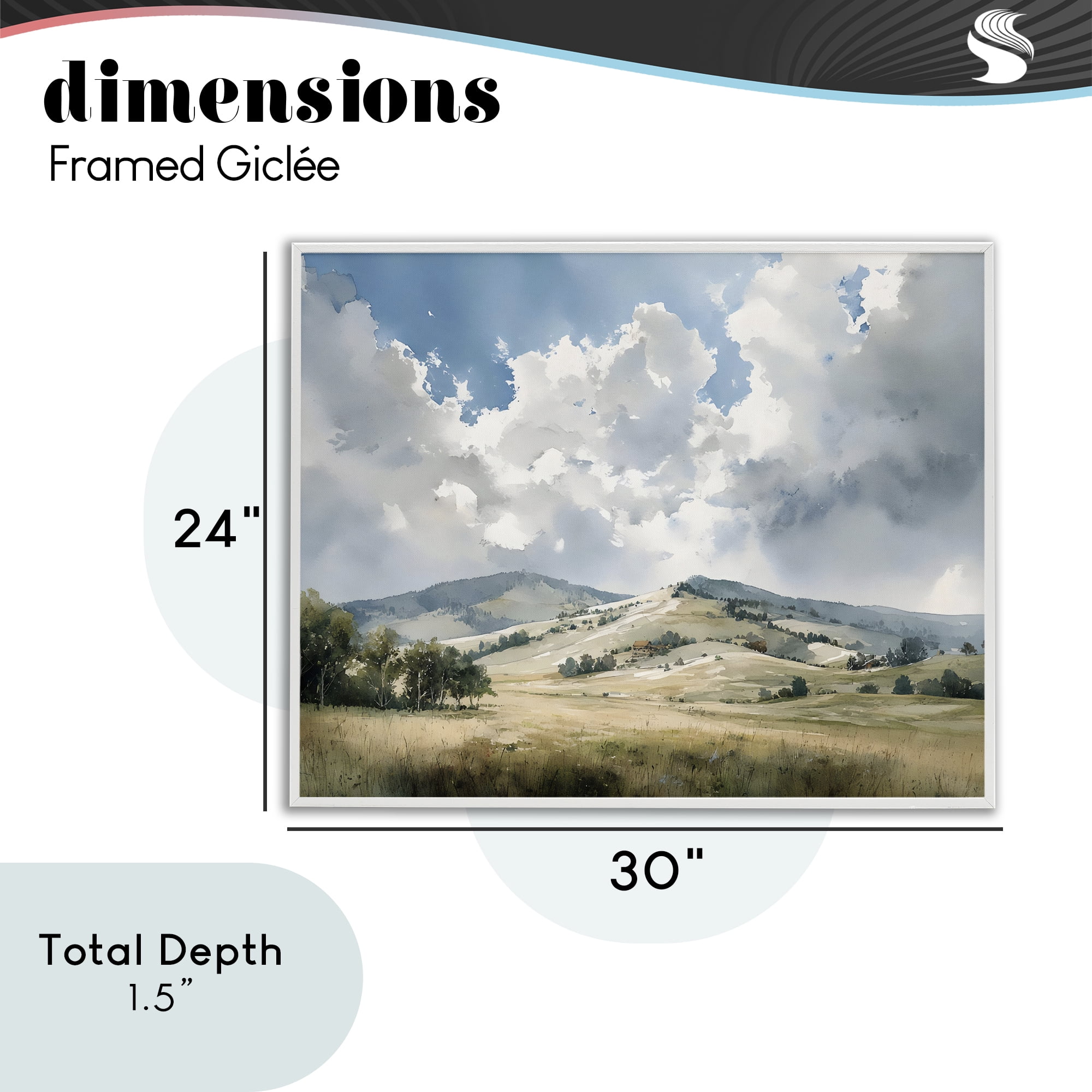 Stupell Industries Tranquil Hills Meadow White Framed Giclee Art, design by Franklyn Gregory