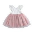thumbnail image 1 of Felwors Bambin Filles Enfant Mouche Manches Été Plage Robe de Soirée Robe de Princesse Tulle, 1 of 6